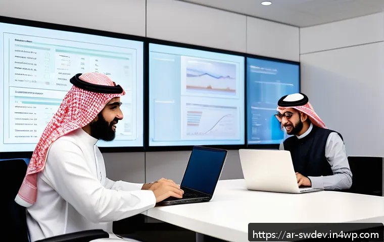 소프트웨어 설계 패턴을 활용한 API 설계 - A modern, sleek office environment showing a diverse team of Arab software developers collaborating ...