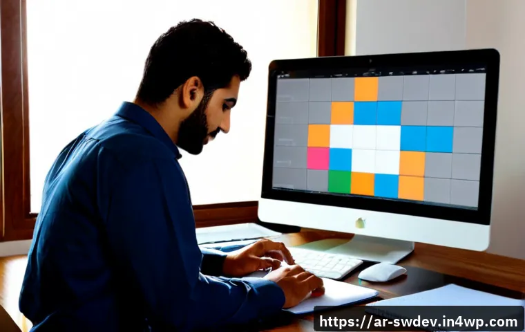 소프트웨어 설계 패턴의 기본 원칙 - Photorealistic modern software architect workspace in a sunlit Middle Eastern office, Arab professio...